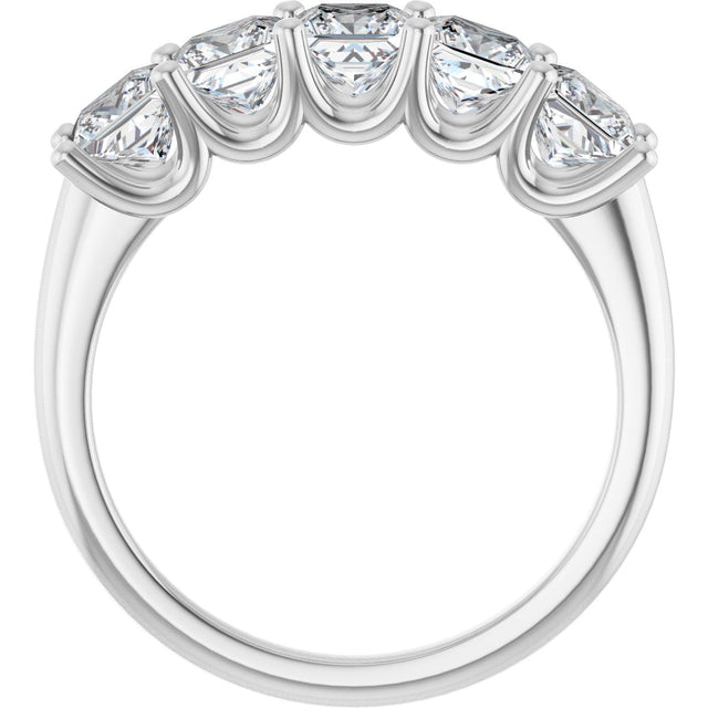 Platinum Square Lab-Grown Diamond U-Prong Five-Stone Anniversary Band – 1/2–2 5/8 CTW - view 2