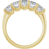 14K Gold Square Lab-Grown Diamond U-Prong Five-Stone Anniversary Band – 1/2–2 CTW - Yellow Gold - view 2