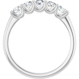 Platinum Round Lab-Grown Diamond U-Prong Five-Stone Anniversary Band – 3.2 mm Stones - view 2