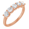 14K Gold Round Lab-Grown Diamond U-Prong Five-Stone Anniversary Band – 3.75 mm Stones - Rose Gold