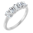 Platinum Oval Natural Diamond U-Prong Five-Stone Anniversary Band – 5x3 mm Stones