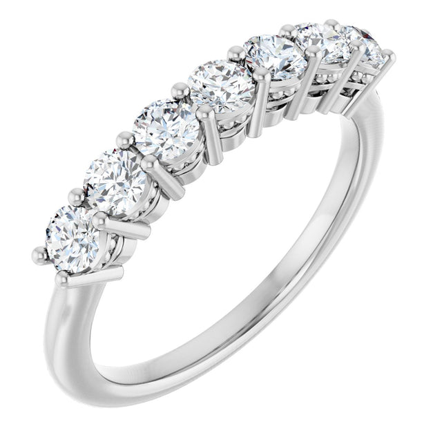 Platinum Round Lab-Grown Diamond Seven-Stone Anniversary Band – 1/5–3/4 CTW