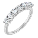 14K Gold Round Natural Diamond Seven-Stone Anniversary Band – 1/5–5/8 CTW - White Gold