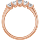 14K Gold Square Lab-Grown Diamond U-Prong Five-Stone Anniversary Band – 1/2–2 CTW - Rose Gold - view 2