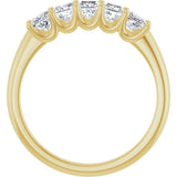 14K Gold Square Lab-Grown Diamond U-Prong Five-Stone Anniversary Band – 1/2–2 CTW - Yellow Gold - view 2