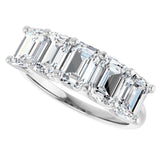 Platinum Emerald Natural Diamond U-Prong Five-Stone Anniversary Band – 1 3/4–3 CTW - view 5