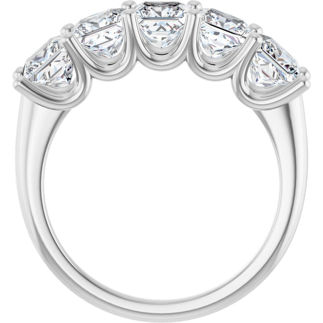 Platinum Square Lab-Grown Diamond U-Prong Five-Stone Anniversary Band – 1/2–2 5/8 CTW - view 2