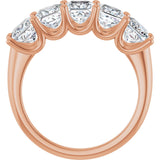 14K Gold Square Lab-Grown Diamond U-Prong Five-Stone Anniversary Band – 2 5/8 CTW - Rose Gold - view 2