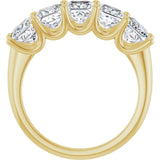 14K Gold Square Lab-Grown Diamond U-Prong Five-Stone Anniversary Band – 2 5/8 CTW - Yellow Gold - view 2