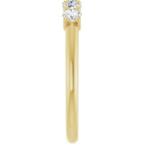 14K Gold Round Lab-Grown Diamond U-Prong Five-Stone Anniversary Band – 3 mm Stones - Yellow Gold - view 4