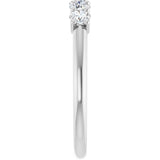 Platinum Round Natural Diamond U-Prong Five-Stone Anniversary Band – 3 mm Stones - view 4