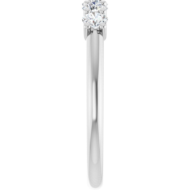 Platinum Round Natural Diamond U-Prong Five-Stone Anniversary Band – 3 mm Stones - view 4