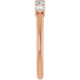 14K Gold Round Natural Diamond U-Prong Five-Stone Anniversary Band – 3 mm Stones - Rose Gold - view 4