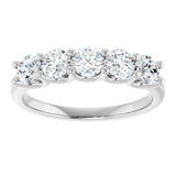 Platinum Round Lab-Grown Diamond U-Prong Five-Stone Anniversary Band – 3.8 mm Stones - view 3