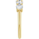 14K Gold Round Lab-Grown Diamond U-Prong Five-Stone Anniversary Band – 4.4 mm Stones - Yellow Gold - view 4