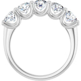 Platinum Round Lab-Grown Diamond U-Prong Five-Stone Anniversary Band – 4.8 mm Stones - view 2