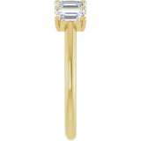 14K Gold Emerald Lab-Grown Diamond U-Prong Five-Stone Anniversary Band – 1 1/2–3 CTW - Yellow Gold - view 4