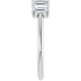 14K Gold Emerald Lab-Grown Diamond U-Prong Five-Stone Anniversary Band – 1 1/2–3 CTW - White Gold - view 4