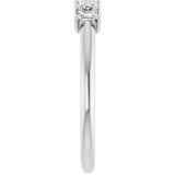 14K Gold Square Lab-Grown Diamond U-Prong Five-Stone Anniversary Band – 1/2–2 CTW - White Gold - view 4