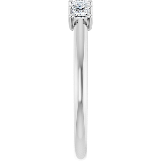 Platinum Square Lab-Grown Diamond U-Prong Five-Stone Anniversary Band – 1/2–2 5/8 CTW - view 4