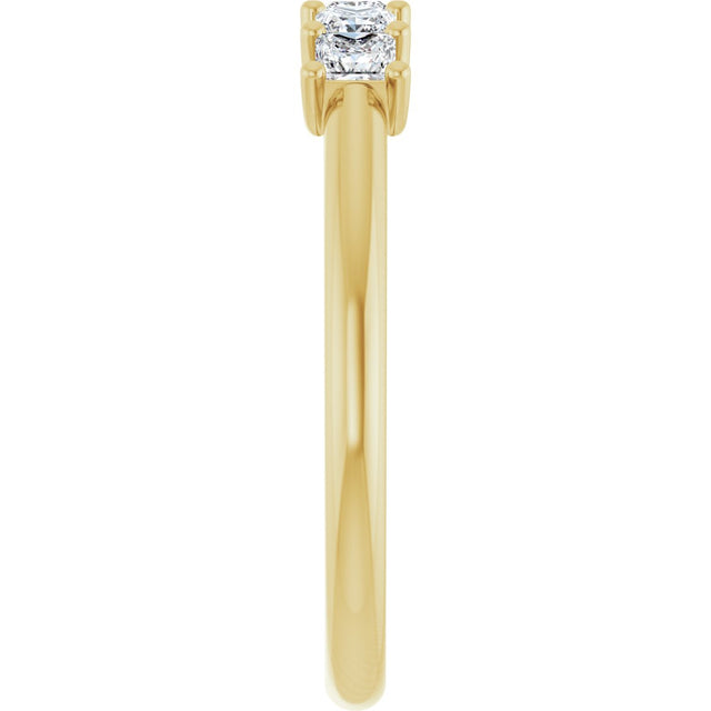 14K Gold Square Lab-Grown Diamond U-Prong Five-Stone Anniversary Band – 1/2–2 CTW - Yellow Gold - view 4