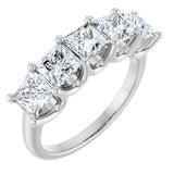 Platinum Square Lab-Grown Diamond U-Prong Five-Stone Anniversary Band – 1/2–2 5/8 CTW