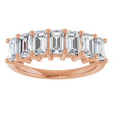 14K Gold Emerald Lab-Grown Diamond Seven-Stone Anniversary Band – 2 1/6–4 1/5 CTW - Rose Gold - view 3