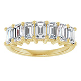 14K Gold Emerald Lab-Grown Diamond Seven-Stone Anniversary Band – 2 1/6–4 1/5 CTW - Yellow Gold - view 3