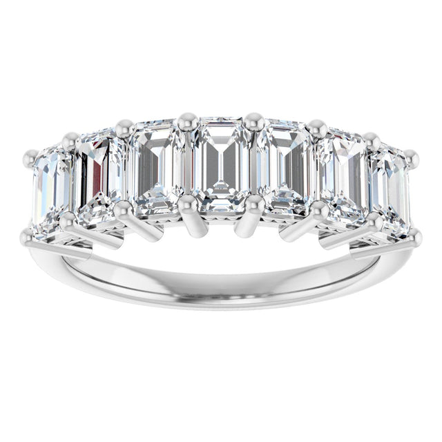 Platinum Emerald Lab-Grown Diamond Seven-Stone Anniversary Band – 2 1/6–4 1/5 CTW - view 3