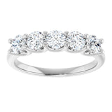 Platinum Round Lab-Grown Diamond U-Prong Five-Stone Anniversary Band – 3.75 mm Stones - view 3