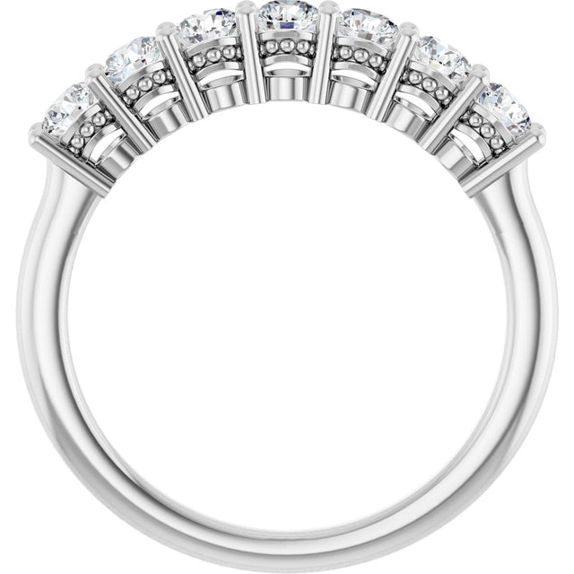 Platinum Round Natural Diamond Seven-Stone Anniversary Band – 1/5–5/8 CTW - view 2