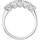 14K Gold Square Lab-Grown Diamond U-Prong Five-Stone Anniversary Band – 1/2–2 CTW - White Gold - view 2