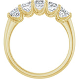 14K Gold Square Lab-Grown Diamond U-Prong Five-Stone Anniversary Band – 1/2–2 CTW - Yellow Gold - view 2