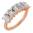 14K Gold Emerald Lab-Grown Diamond Seven-Stone Anniversary Band – 2 1/6–4 1/5 CTW - Rose Gold
