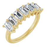 14K Gold Emerald Lab-Grown Diamond Seven-Stone Anniversary Band – 2 1/6–4 1/5 CTW - Yellow Gold