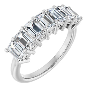 Platinum Emerald Natural Diamond Seven-Stone Anniversary Band – 2 1/2–4 1/5 CTW