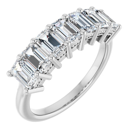 Platinum Emerald Lab-Grown Diamond Seven-Stone Anniversary Band – 2 1/6–4 1/5 CTW