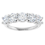 14K Gold Round Lab-Grown Diamond U-Prong Five-Stone Anniversary Band – 4.8 mm Stones - White Gold - view 3