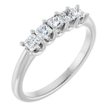 Platinum Square Lab-Grown Diamond U-Prong Five-Stone Anniversary Band – 1/2–2 5/8 CTW