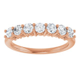14K Gold Round Natural Diamond Seven-Stone Anniversary Band – 1/5–5/8 CTW - Rose Gold - view 3