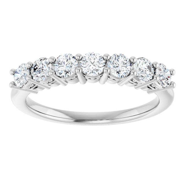 Platinum Round Natural Diamond Seven-Stone Anniversary Band – 1/5–5/8 CTW - view 3