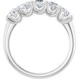Platinum Oval Lab-Grown Diamond U-Prong Five-Stone Anniversary Band – 6x4 mm Stones - view 2