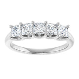 Platinum Square Lab-Grown Diamond U-Prong Five-Stone Anniversary Band – 1/2–2 5/8 CTW - view 3