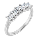 Platinum Square Lab-Grown Diamond U-Prong Five-Stone Anniversary Band – 1/2–2 5/8 CTW