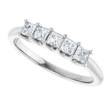 Platinum Square Lab-Grown Diamond U-Prong Five-Stone Anniversary Band – 1/2–2 5/8 CTW - view 5