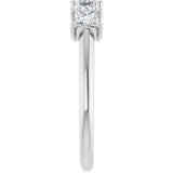 14K Gold Square Lab-Grown Diamond U-Prong Five-Stone Anniversary Band – 1/2–2 CTW - White Gold - view 4