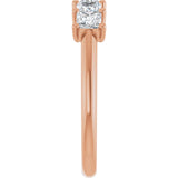 14K Gold Square Lab-Grown Diamond U-Prong Five-Stone Anniversary Band – 1/2–2 CTW - Rose Gold - view 4