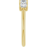 14K Gold Square Lab-Grown Diamond U-Prong Five-Stone Anniversary Band – 1/2–2 CTW - Yellow Gold - view 4