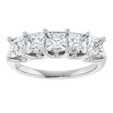 Platinum Square Lab-Grown Diamond U-Prong Five-Stone Anniversary Band – 1/2–2 5/8 CTW - view 3