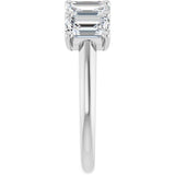 Platinum Emerald Lab-Grown Diamond U-Prong Five-Stone Anniversary Band – 1 1/2–3 CTW - view 4